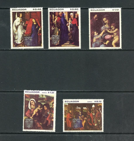P381   Ecuador   1969    Art paintings   5v.   MNH Cover