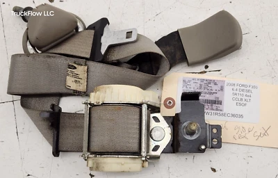 2008-2010 FORD F250 F350 CREW CAB REAR SEAT BELT RETRACTOR LEFT Stone Gray - Image 1 of 4