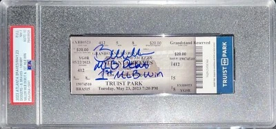 BOBBY MILLER MLB DEBUT & 1ST WIN 5/23/23 Ticket Stub PSA GEM MT 10 AUTO 76403926 - Image 1 of 4