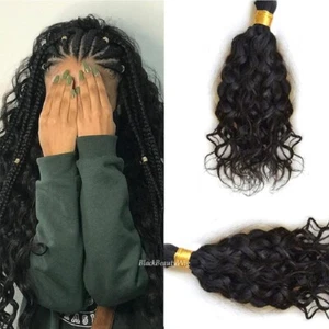 Human Hair Bulk For Braiding Water Wave Brazilian Remy Crochet Braids Hair 100g - Picture 1 of 12