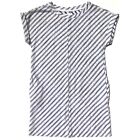 Lou & Grey Loft Striped Terry Knit Dress Size Small S Beach Blue White Pockets