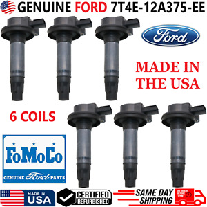 GENUINE FORD x6 Ignition Coils For 2007-2019 Ford Lincoln Mazda, 7T4E-12A375-EE