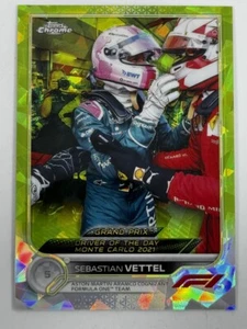 Sebastian Vettel 2022 Topps Chrome Sapphire F1 #177 Chartreuse Refractor /199 - Picture 1 of 2