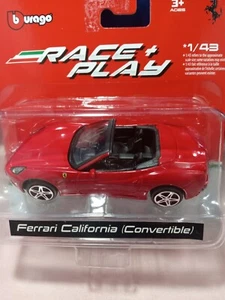Race & Play Ferrari California Convertible 1:43 Scale Burago Ages 3 & Up New - Picture 1 of 2