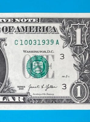 October 3, 1939 / 10 March 1939 : C 10031939 A BIRTHDAY Note $1 One Dollar Bill - Image 1 of 3