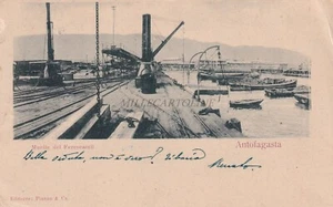 CHILE - Antofagasta - Muelle del Ferrocarril 1906 Postcard Ed.Pinnan - Picture 1 of 2