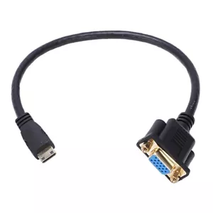 Mini HDMI Male to VGA Female M/F Connector Cable Adapter Converter Cord 1080P - Picture 1 of 5