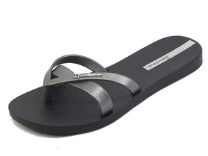 Ipanema 81805 Kirei Black Silver Infradito con zeppa bassa per Donna in gomma - Foto 1 di 3