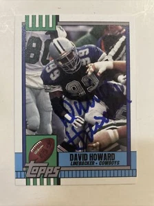 Scheda calcio personalizzata David Howard autografata 1990 Dallas Cowboys A-71 - Foto 1 di 2