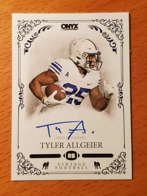 2022 Onyx Vintage Autographs Blue Ink #AVTA Tyler Allgeier BYU Falcons Rookie RB - Image 1 of 2