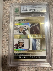 2014-15 Premier MATT DUCHENE & GABRIEL LANDESKOG 2x GAME USED PATCH /15 MNT 8.5