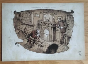 Ex-Libris (non signé) , Benoit Dahan (Dans La Tête De Sherlock Holmes) - Foto 1 di 2