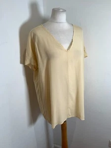 American Vintage silk blouse top M L VGC lightweight unlined classic boxy cream - Picture 1 of 9