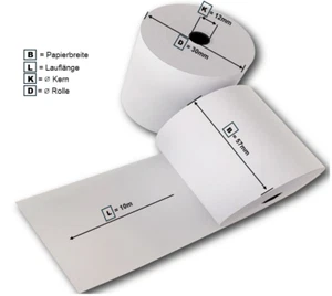 200 Thermorollen 57mm x 10m x 12mm - Kassenrollen - Bonrollen - 200 Rollen - Bild 1 von 1