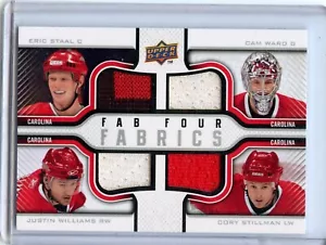 2009-10 Upper Deck Fab Four Fabrics #SC06 Staal/ Williams/ Stillman/ Ward/100 - Foto 1 di 2