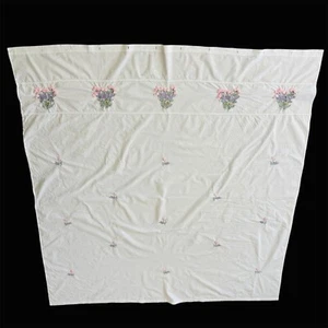 VTG Cottage Core Shower Curtain Farmhouse Floral Embroidered - Picture 1 of 3