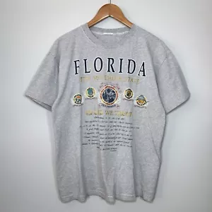 Vintage 90s Florida The Sunshine State In God We Trust T Shirt L Single Stitch - Picture 1 of 10