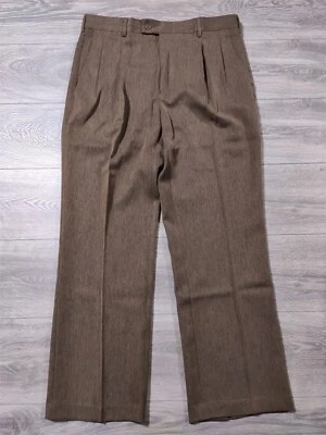 Haband Executive Division Dress Pants Adult 36x30 Brown Stretch NEW - Image 1 of 4