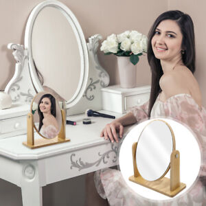 Kosmetikspiegel Holz Oval Tisch/Bad/Schreibtisch Spiegel