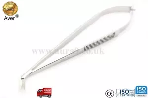 Mikroschere Castroviejo abgewinkelt 18 cm Federwirkung scharf Zahnarzt & Chirurgie Einsatz - Bild 1 von 1
