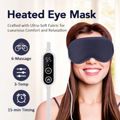 Electric Heated Eye Mask, Warm Eye Compress Mask Vibration Massage for Dry Eyes - Image 1 of 4