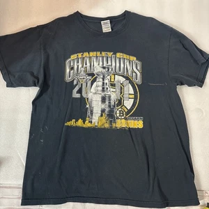 Maglietta BOSTON BRUINS 2011 Stanley Cup Champions Souvenir Nera SS Taglia L (leggi) - Foto 1 di 8