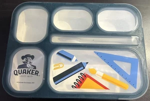 Quäker Schule Mittagessen Bento Box Lebensmittel Behälter mit abschließbarem Deckel und Spork, blau - Bild 1 von 5