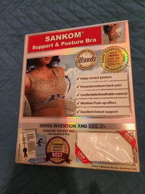 Sujetador de soporte y postura Sankom L-XL blanco cómodo soporte sin cables Foto 1 de 2