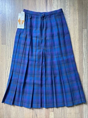 NUEVO CON ETIQUETAS PENDLETON Falda de Lana Plisada a Cuadros Azul Real y Rosa para Mujer Talla 10 EE. UU. Foto 1 de 4