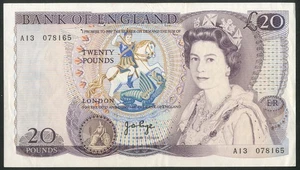 Bank of England, J B Page £20, (1970), A13 078165 (EPM B328). VF - Picture 1 of 2