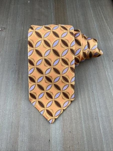 ROBERT TALBOTT Best of Class Silk Tie EX LONG W3.75xL64 Geometric Gold/Purple - Picture 1 of 5