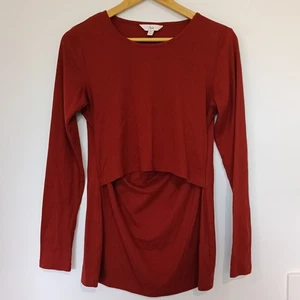 Ripe Maternity Size Medium Red Long Sleeve Top Pullover Comfortable Stretch - Picture 1 of 13