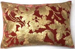 Anke Drechsel Kissen Meisterstück OLIVIA Toscana Rot Gold Seiden Samt Bestickt - Bild 1 von 13