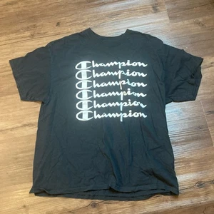 Camiseta Champion Adulto Negra Talla XL Auténtica Gráfica Logo Manga Corta Algodón - Imagen 1 de 10