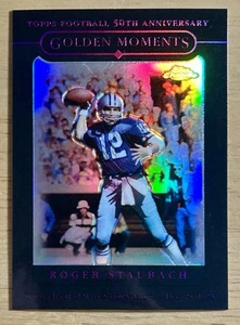 2005 Topps Chrome Golden Moments rifrattore nero #165 Roger Staubach /100 - Foto 1 di 2