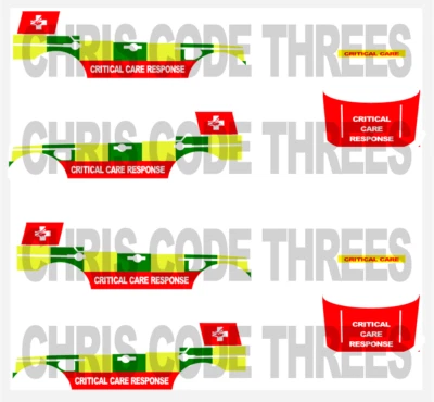 Code 3 Adhesive Vinyl Decal Suit 1/76 Oxford Diecast Land Rover - Critical Care - Image 1 of 4
