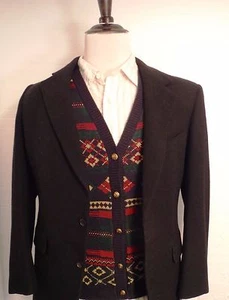 Alfred Dunner Women's Multi-Color Geometric Gold Button Vest Size Large Made USA - Picture 1 of 8