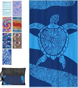 Beach Towel, Microfiber Beach Towel - POUFIHARS Oversized Large Beach Towels - Picture 1 of 63