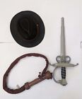 Indiana Jones Plush Whip & Sword w Sound & Hat Raiders of the lost ark Costume