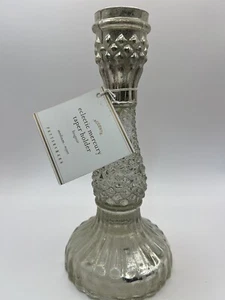 POTTERY BARN Mercury Glass Taper Holder Candlestick~New In Box ~8 1/2"