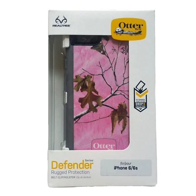 OtterBox Defender Case RealTree Pink Camo iPhone 6 6S w/ Clip Holster-New in Box - Image 1 of 4