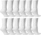 12 Pack Wholesale Sock Deals Womens Cotton Crew Socks, White Gray Heel Toe, 9-11
