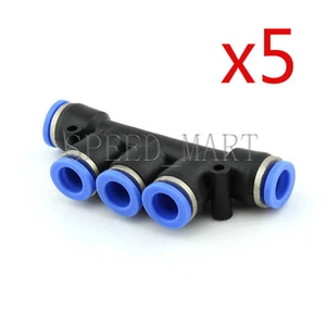5 x PK10 Pneumatic Air Flow Manifold Quick Fittings Connector for 10mm Tube Hose - Picture 1 of 2