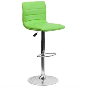 Flash Furniture 25" to 33" Striped Bar Stool in Green with Chrome Base - Picture 1 of 5