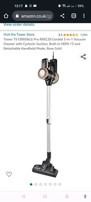 Tower T513005BLG Pro RXEC20 Corded 3-in-1 Vacuum Cleaner with Cyclonic Suction - Image 1 of 3