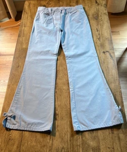 Gymboree Pants Girls Sz 12 Sky Blue Cotton Flare Leg, Bow Detail, Adj. Waist EUC - Picture 1 of 7