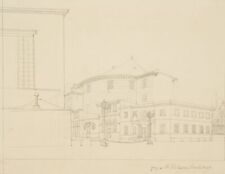 J. PEIPERS (1805-1878), Ansicht des Vauxhall Diorama, Bleistift Architektur