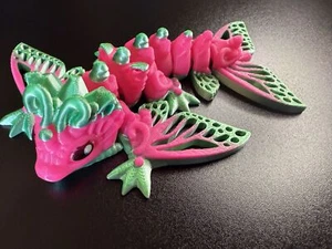 Bebé Mariposa Articulado Dragón Wyvern 5.5 pulgadas Rosa Verde - Imagen 1 de 4