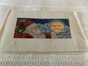 LIZ GOODRICK DILLON HP NEEDLEPOINT MONNLIGHT SANTA CUFF - Picture 1 of 7