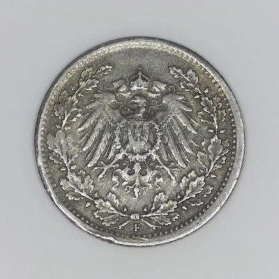 1917-F GERMANY EMPIRE 1/2 MARK SILVER #H042 - Image 1 of 2